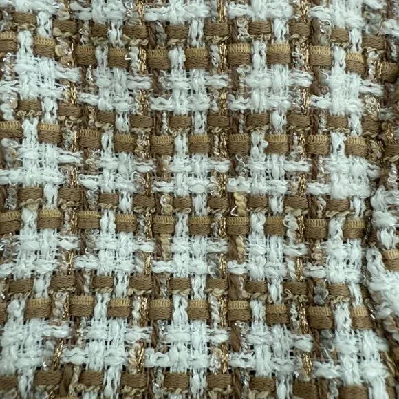 IRO tweed tan white cropped blazer size 34